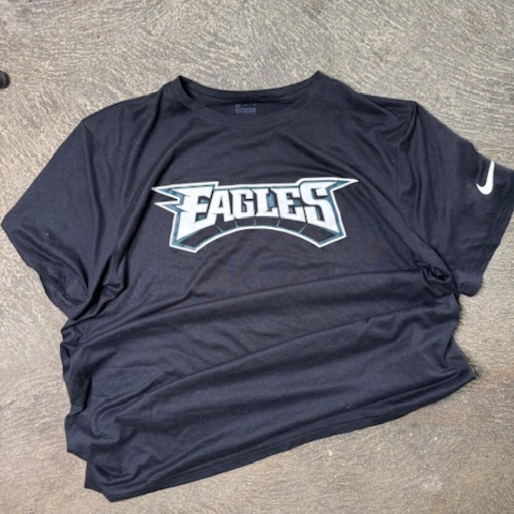 Philadelphia Eagles Shirt Mens Medium Black NFL Football Nike Dri-Fit Tee Team